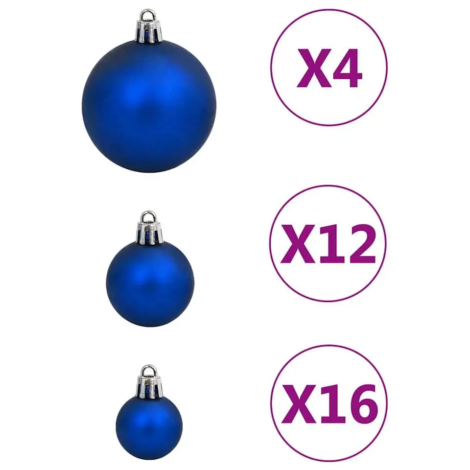 vidaXL - Kerstballenset - Blauw - Polystyreen