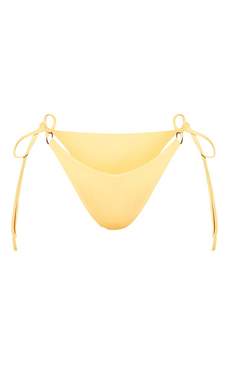 Jaune Bas De Bikini Mini Avec Anneaux En O Et Liens Latéraux
