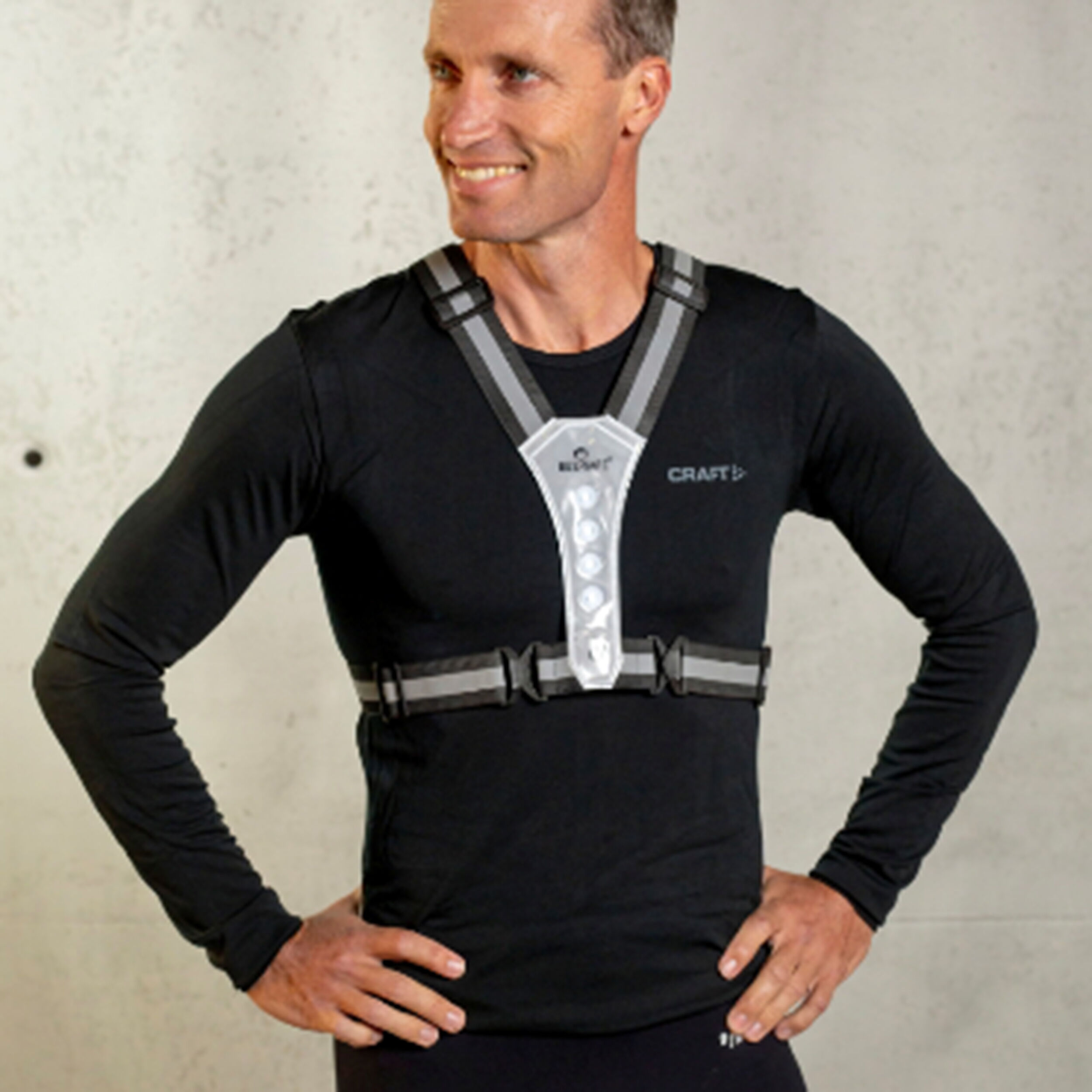 Bee-Safe Led Harness Phone Pocket Système D'éclairage - Argent
