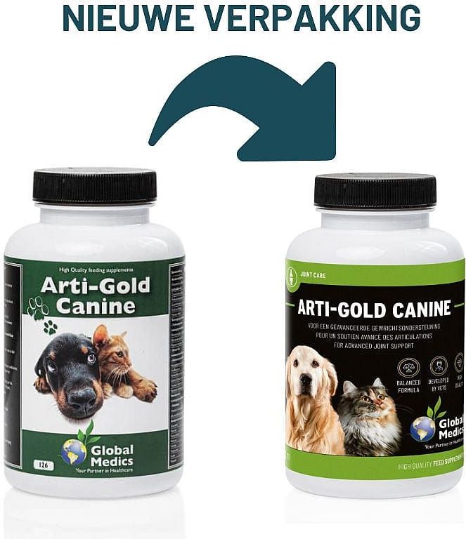 Global Medics - Arti Gold Canine - Dierensupplement - 126 Tabletten