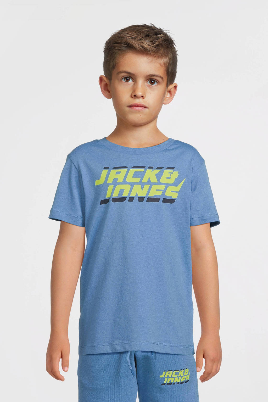JACK & JONES T-shirt JCOKAPPER met logo lichtblauw