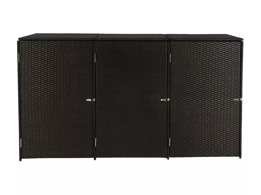 Habillage pour 3 poubelles MCW-E25 3x120l, brun
