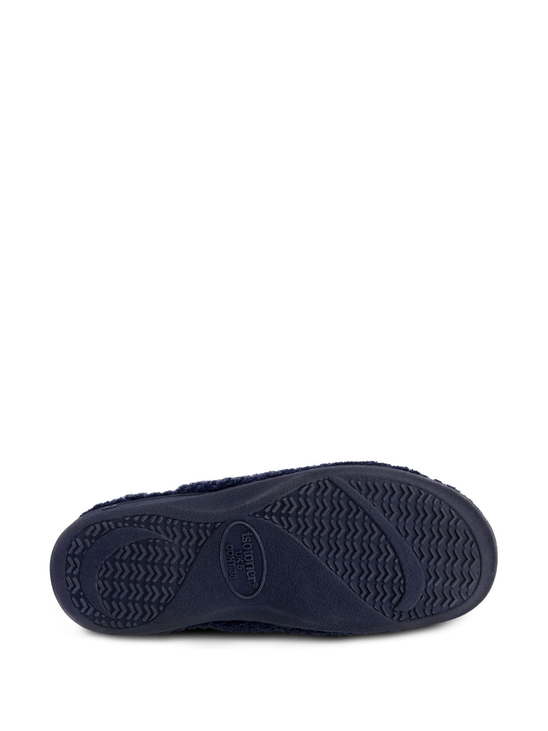 Marineblauw - Totes - Isotoner Popcorn Turnover pantoffels met open neus voor dames