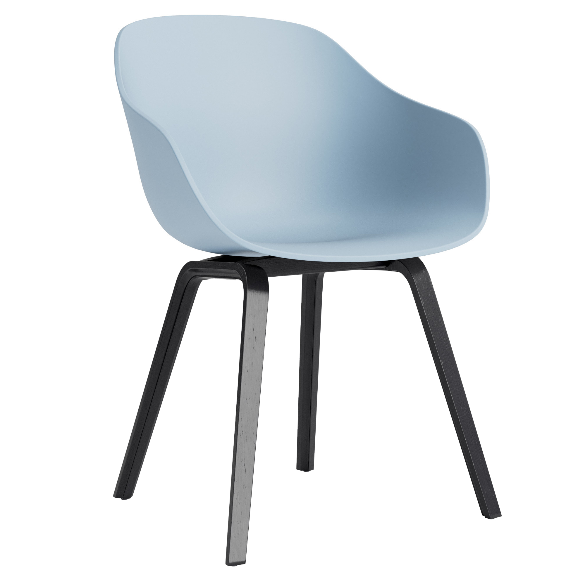 Eetkamerstoel AAC 222 zwart gelakt onderstel slate blue 2.0