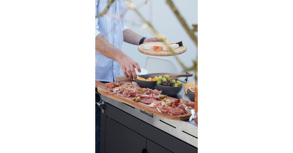 BarbecookPremium buddy voor gasbarbecue met werkblad kast  (Zwart/roestvrij staal)