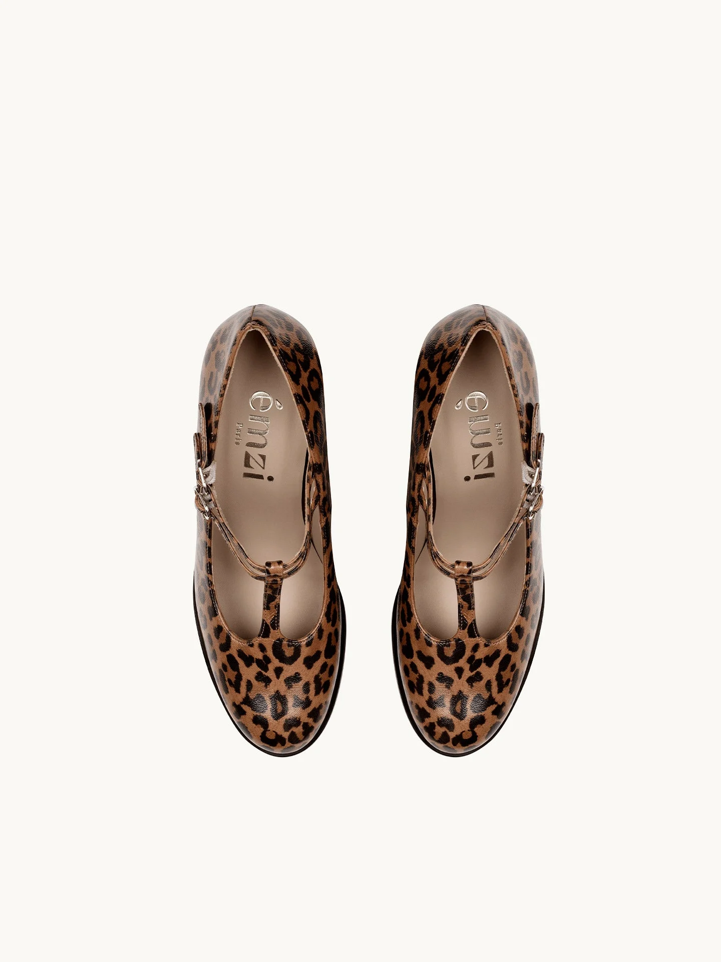 REY LEOPARD - Babies salomés léopard à talon en cuir verni | Multicolore