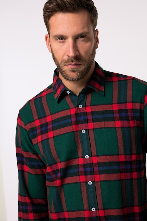 JP 1880 Karo-Flanellhemd, Langarm, Kentkragen, Modern Fit, bis 8 XL