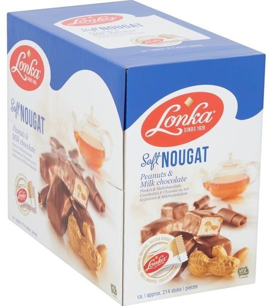 Lonka - Soft Nougat Peanuts - Snoep - Melk Chocolade - 2,57 kg - Voordeel Verpakking