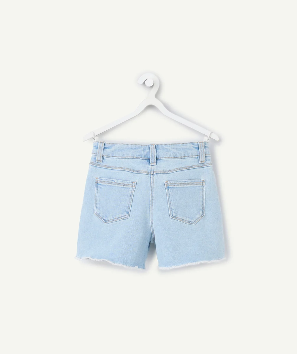 short fille denim low impact bleu clair