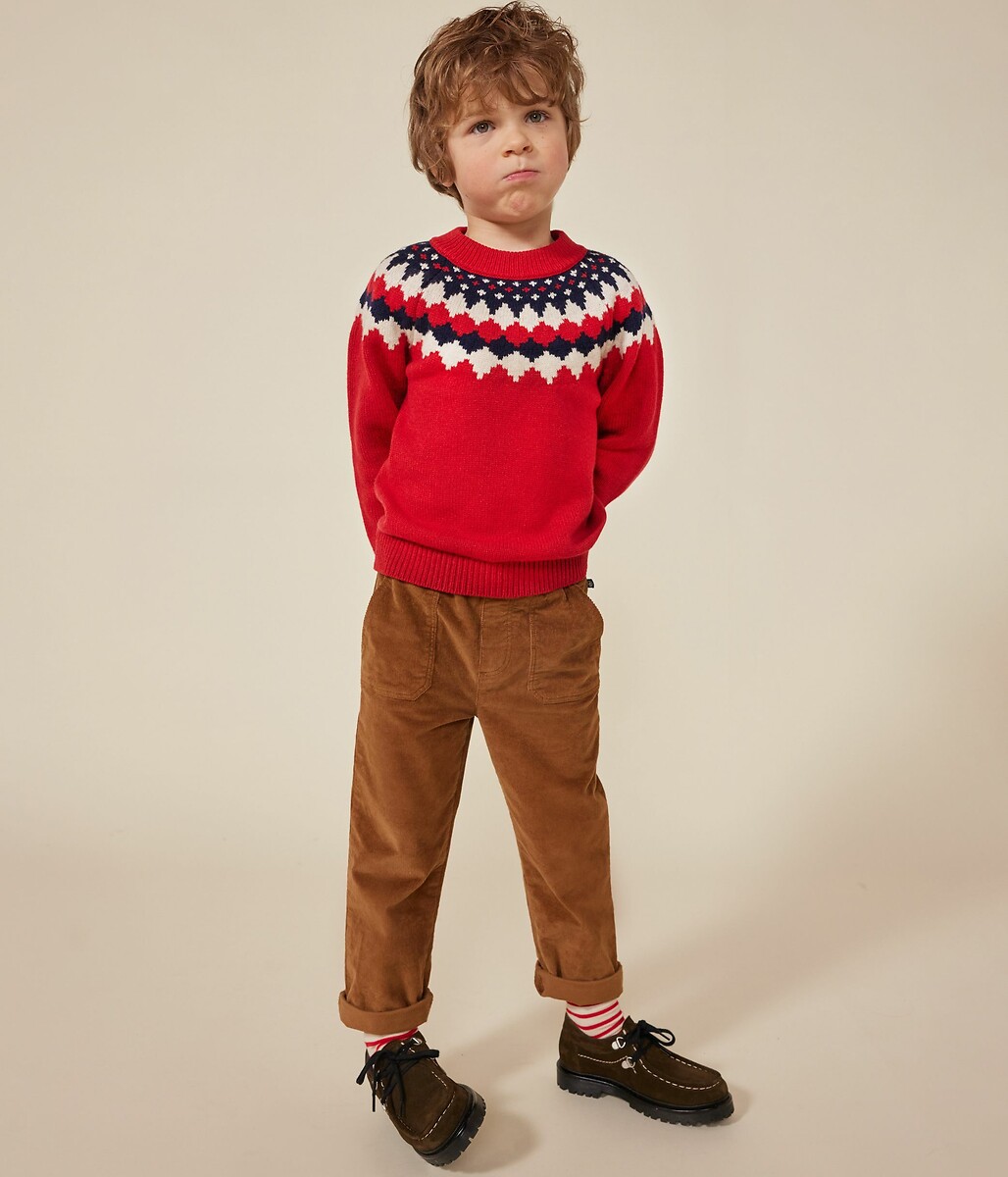PETIT BATEAU<br>Calças retas de veludo
