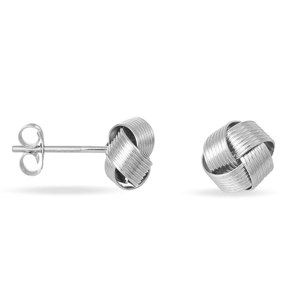 Boucles D'oreilles Puces Albanne Argent Blanc