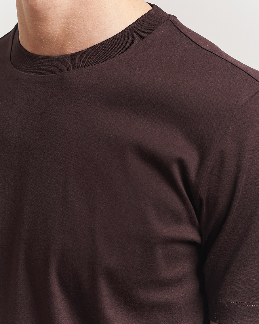 BOSS CAMEL Tesar Cotton Knitted T-Shirt Dark Brown