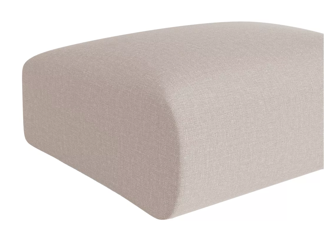 Pouf en tissu chiné beige POGNI de Maison Céphy