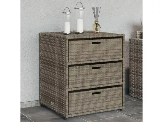 Armoire de rangement de jardin gris 55x59x69 cm résine tressée