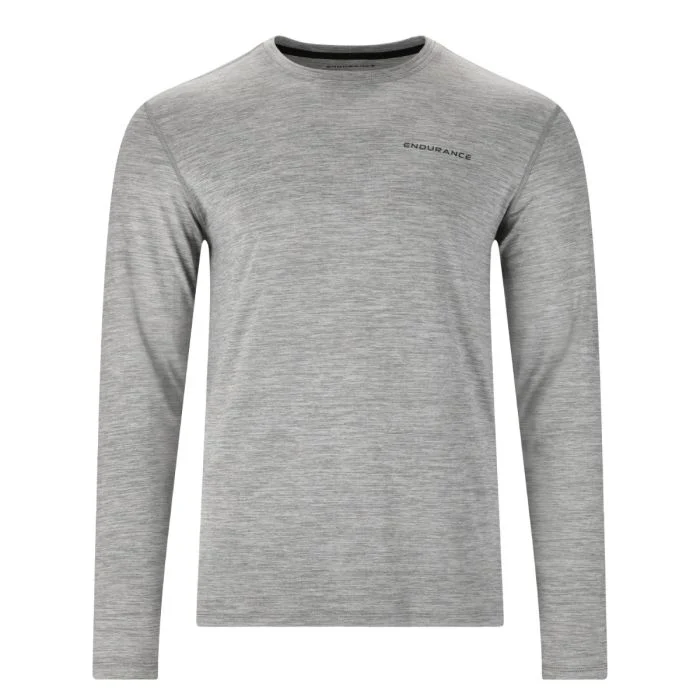 Endurance Herre T-shirts Abdon Melange Long Sleeve Tee Grå