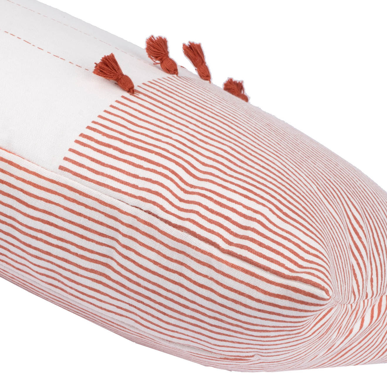 Febronie Housse de coussin Pinstripe terracotta - 50x30 cm