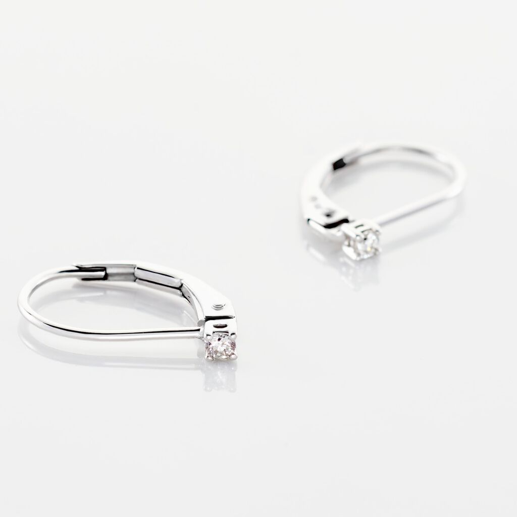 Boucles D'oreilles Pendantes Victoria Or Blanc Diamant
