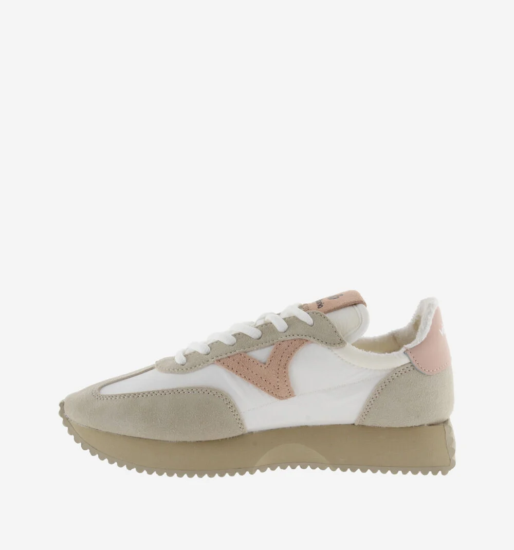 COSMOS CUIR FENDU RÉTRO Baskets semelle beige pour femme MELOCOTON