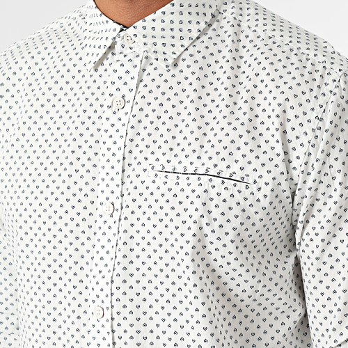 Chemise Manches Longues Detail Blanc