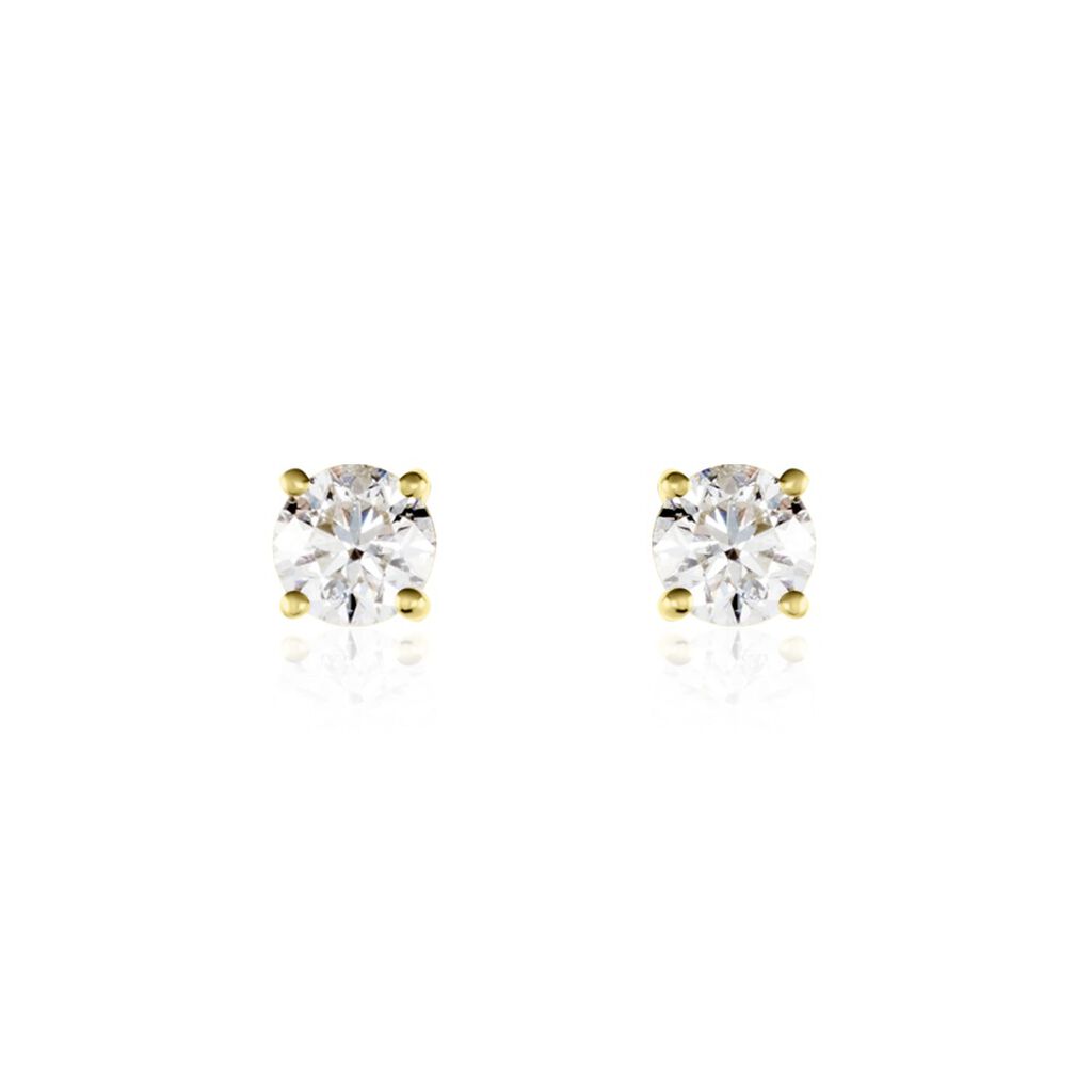 Boucles D'oreilles Puces Victoria Or Jaune Diamant