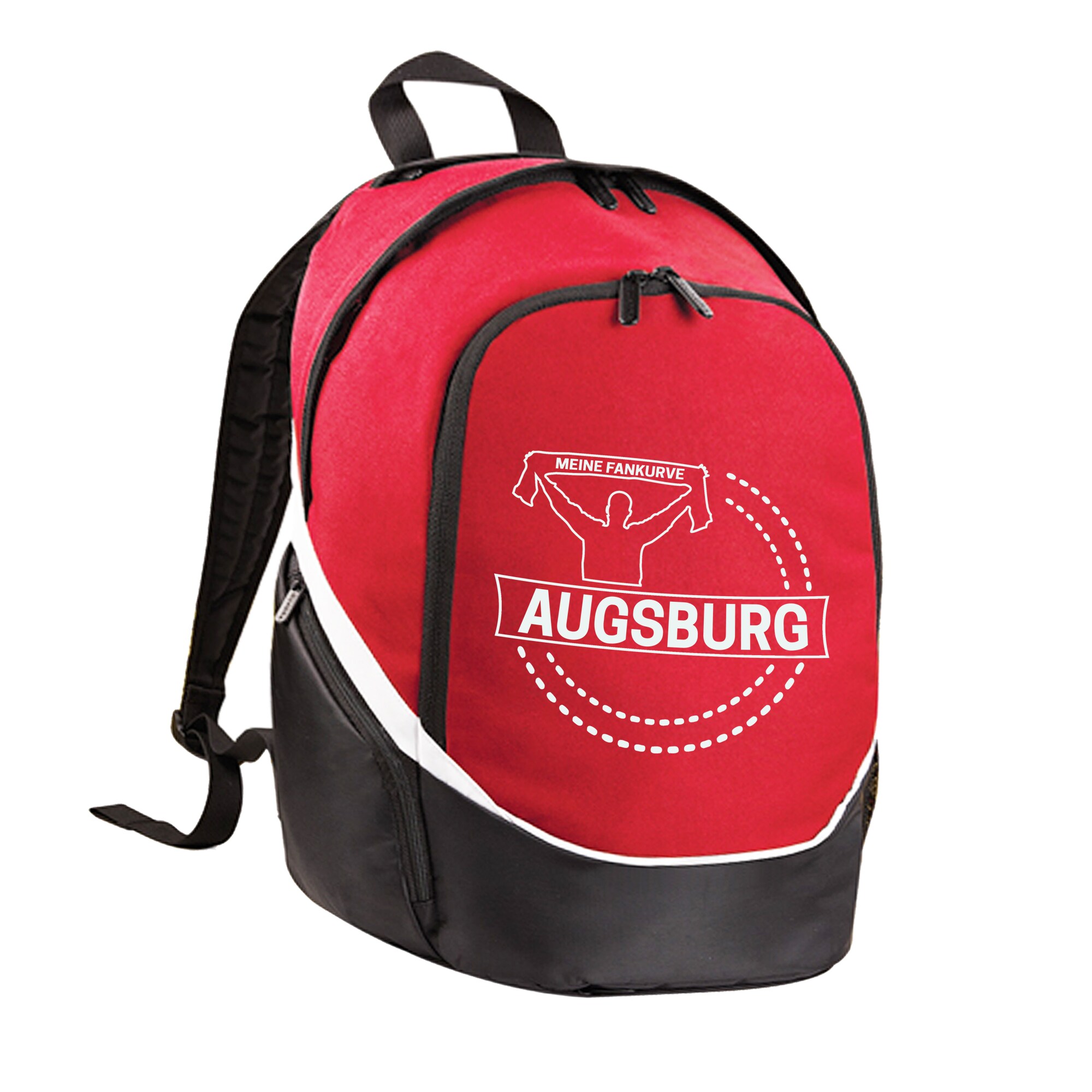 multifanshop® Rucksack - Augsburg - Meine Fankurve - Druck weiß