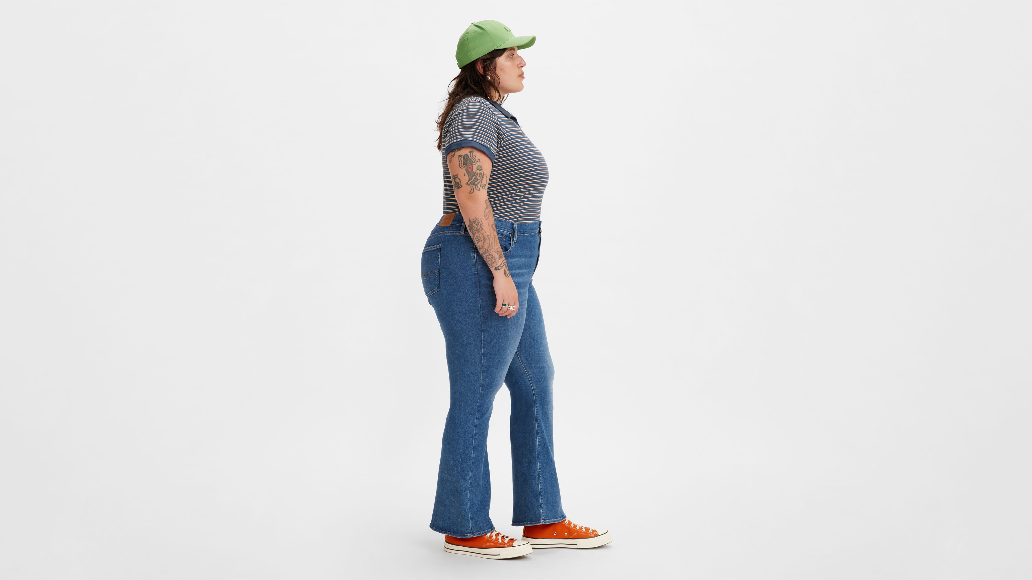 Jean évasé 726™ à taille haute (grandes tailles) - Medium Indigo Worn In - Bleu