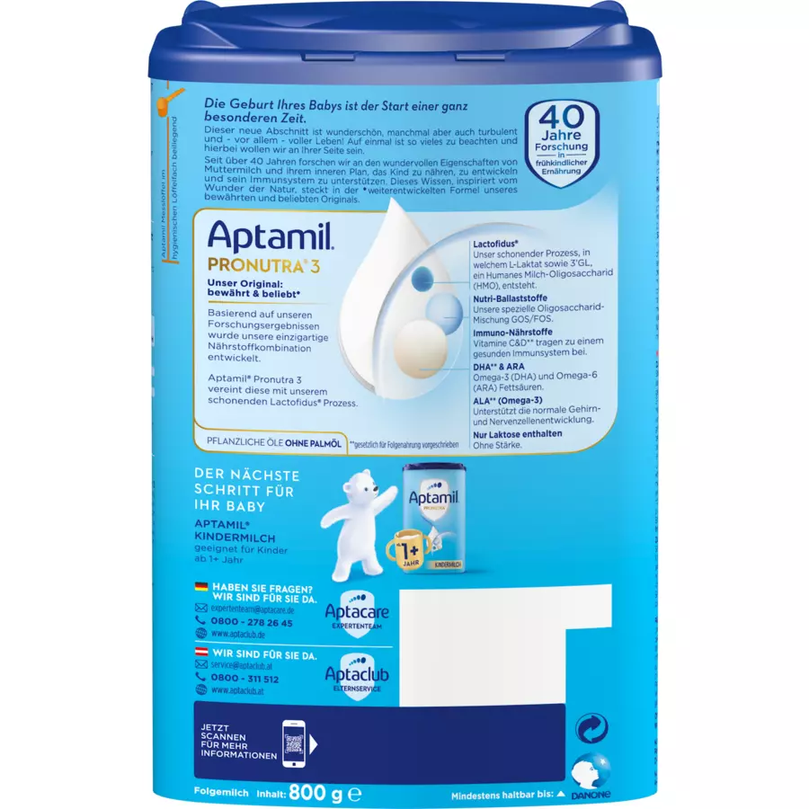Aptamil Folgemilch Pronutra ADVANCE 3 4 x 800 g nach dem 10. Monat