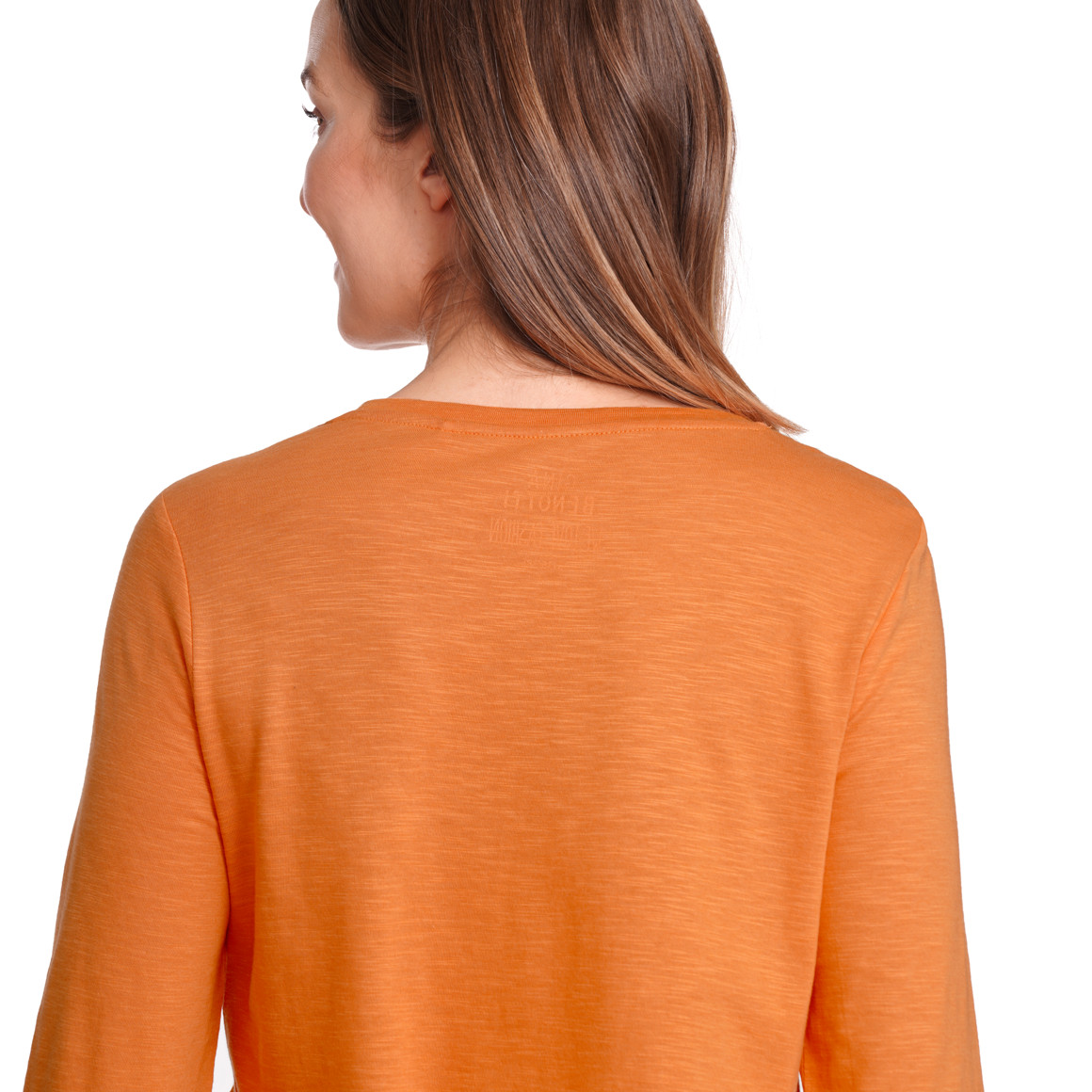 Gina Benotti Damen Langarmshirt unifarben orange