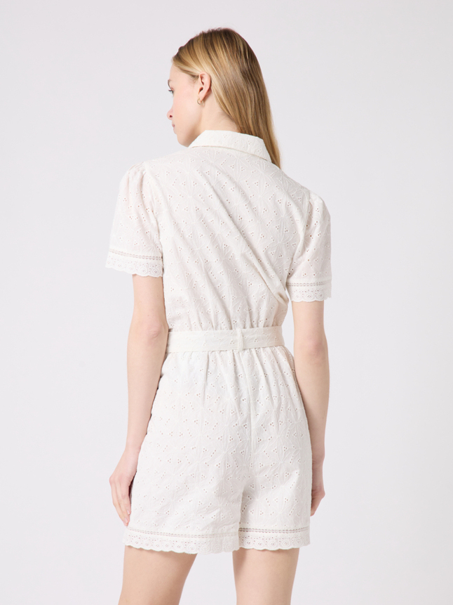 Combinaison short broderie anglaise
