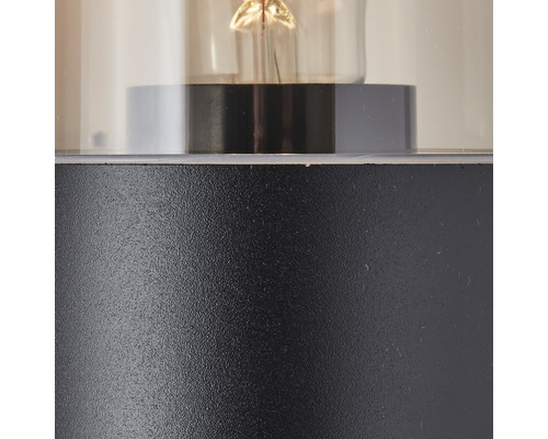 Buitenwandlamp, 2-lichts, H 33,2 cm, zwart/rookglas