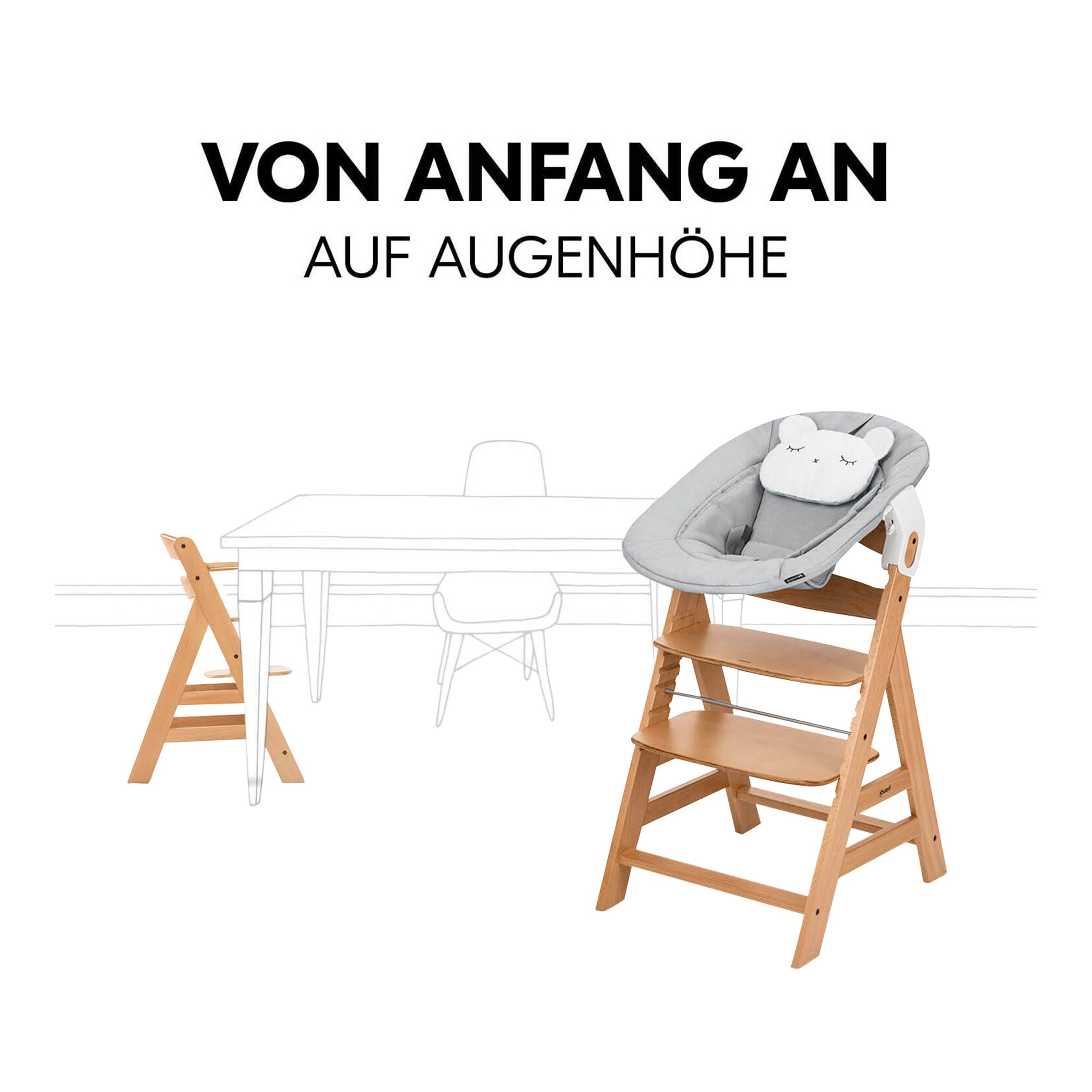 Hauck Hochstuhl Alpha + inkl. Newborn Set Premium