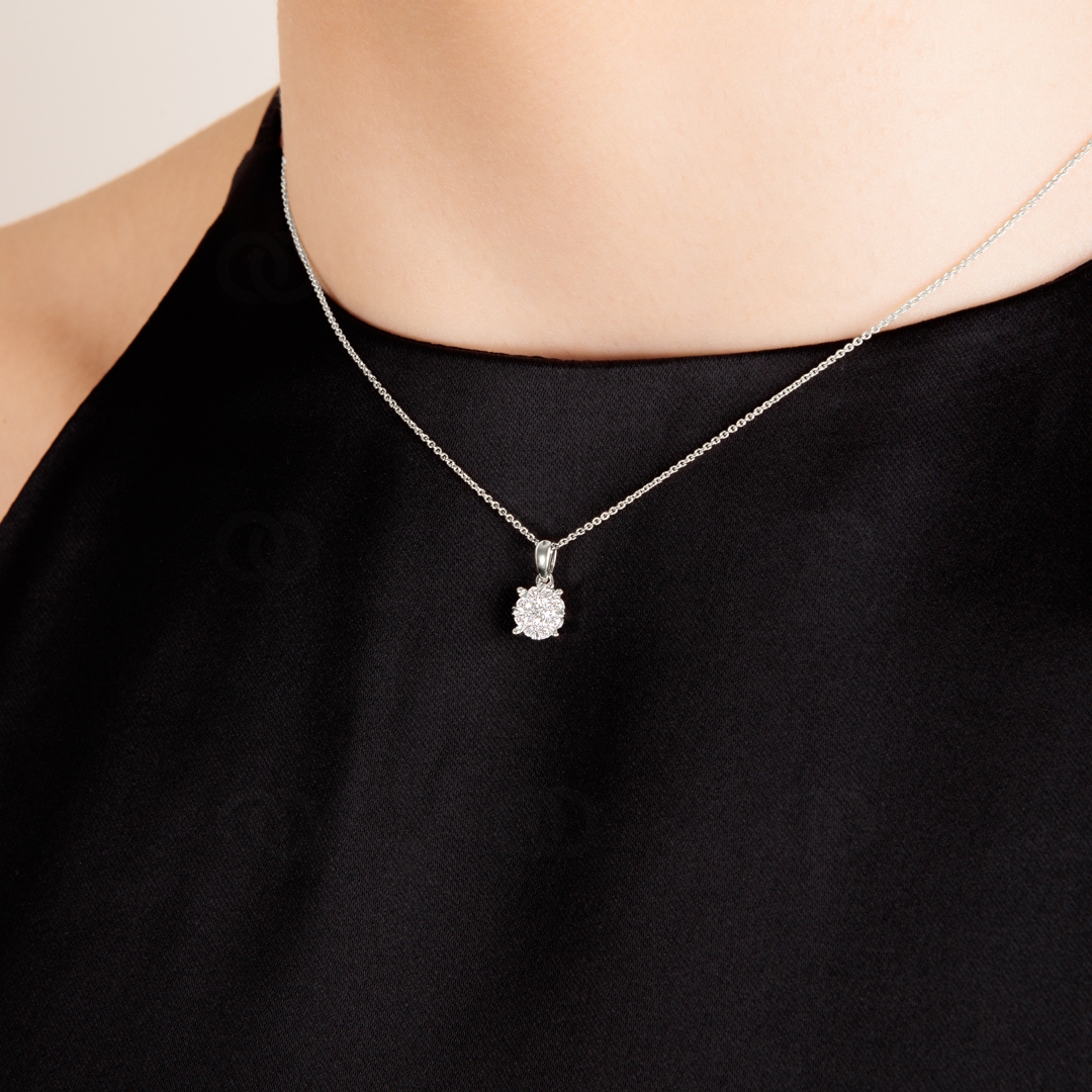 Anhänger 750/18 K Weissgold mit Diamanten 0.25 ct H/si