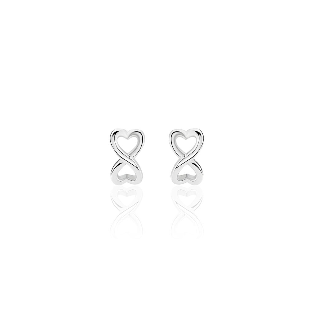 Boucles D'oreilles Puces Cony Argent Blanc
