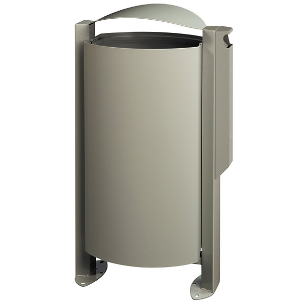 ROSSIGNOL Corbeille sur pied arkea - 100 L - avec cendrier 3l - gris ciment