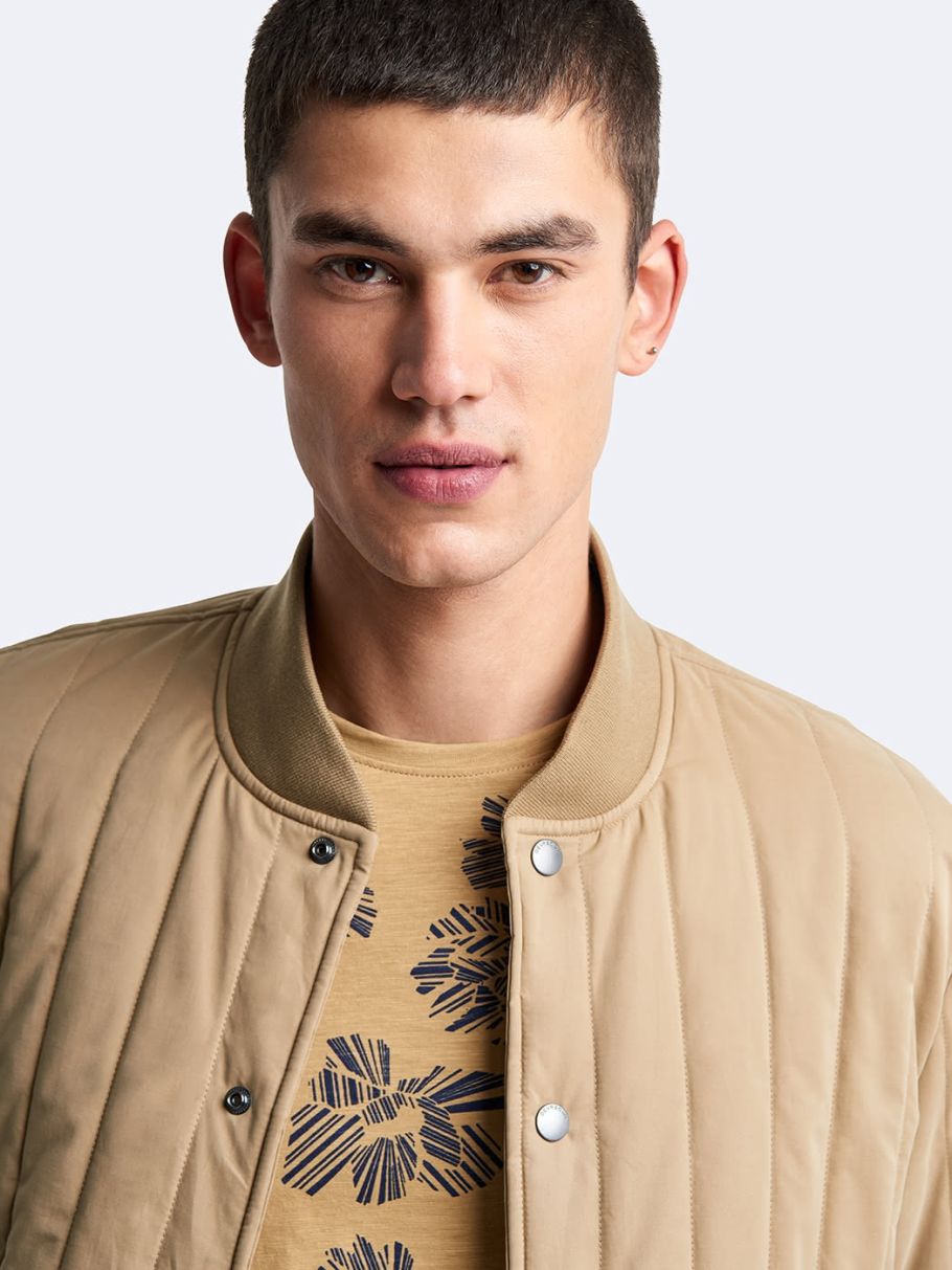 Blouson bomber matelassé col teddy