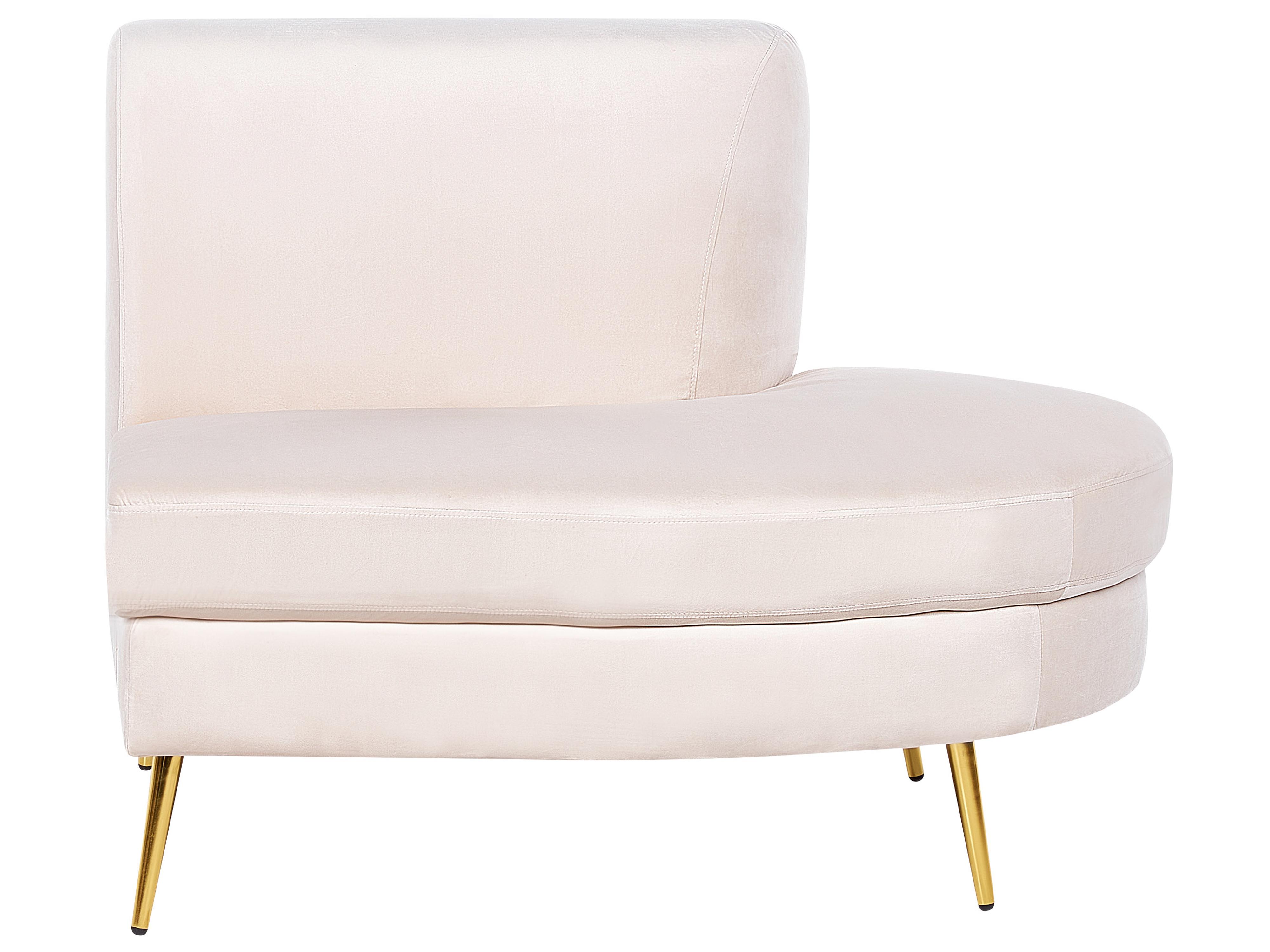 Halfronde bank 4-zits MOSS Fluweel Lichtbeige