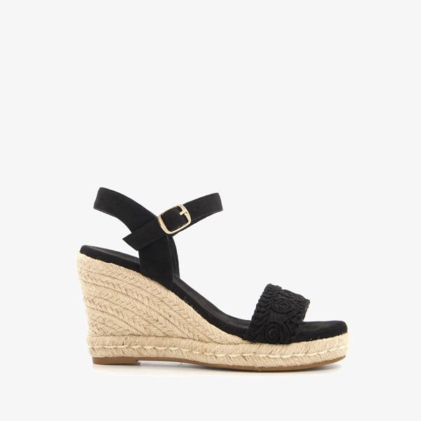 Blue Box dames espadrlles met sleehak zwart