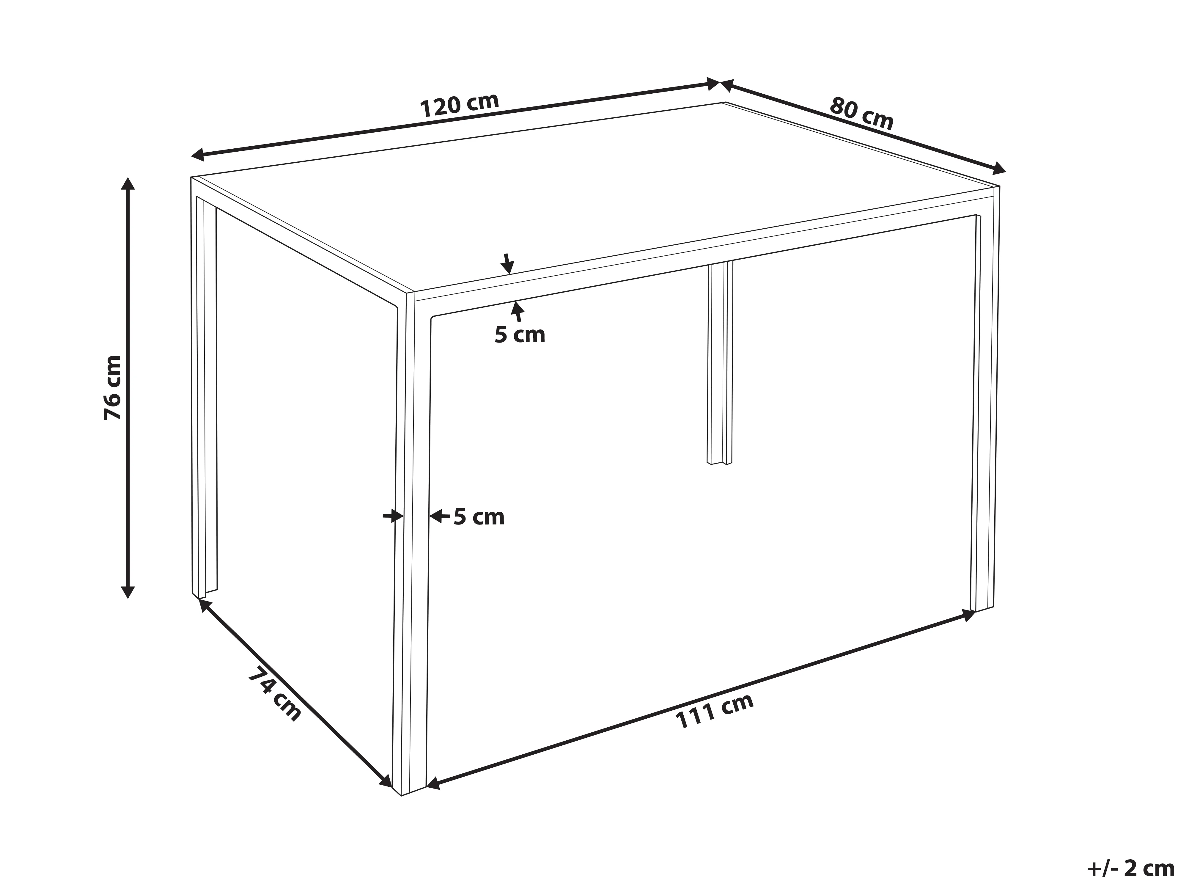 Eettafel NEWFIELD Lichtbruin 80 cm 120 cm