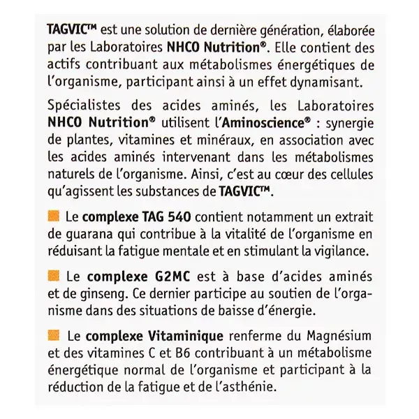 NHCO TagviC stimulant dynamisant 56 gélules