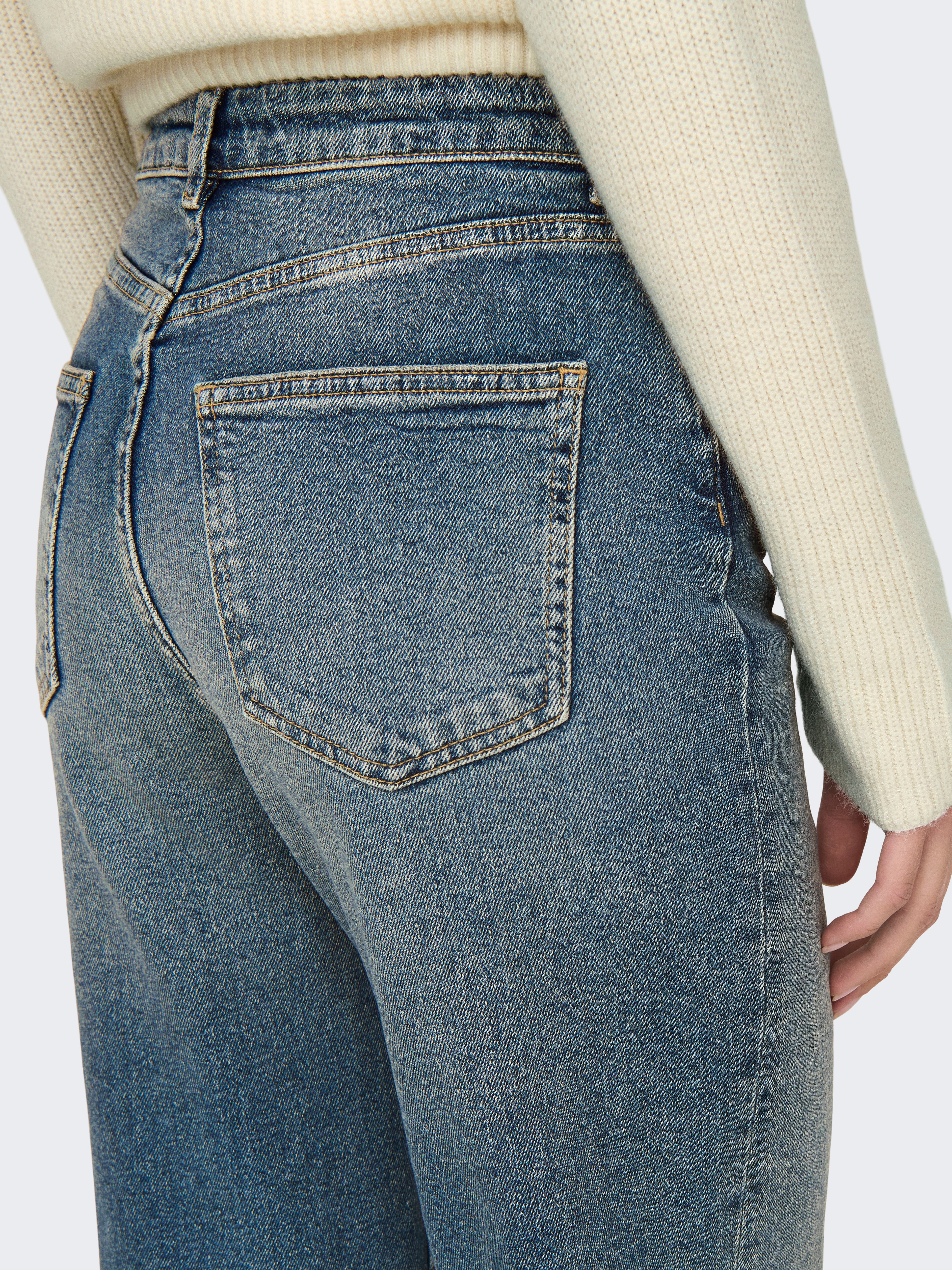 ONLJUICY Hohe Taille Weiter Beinschnitt Jeans Medium Blue Denim