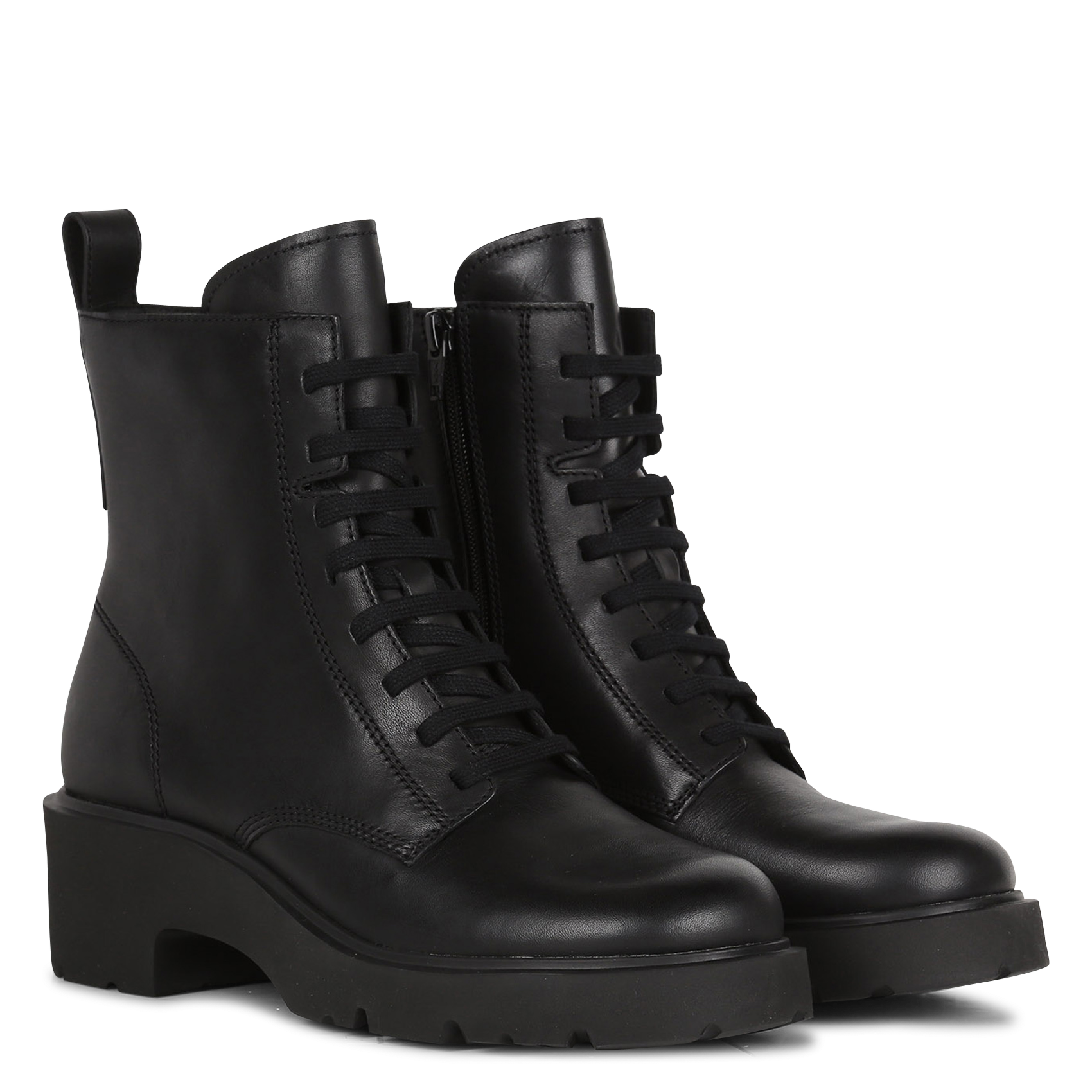 MILAH - Bottines à lacets en cuir | Noir