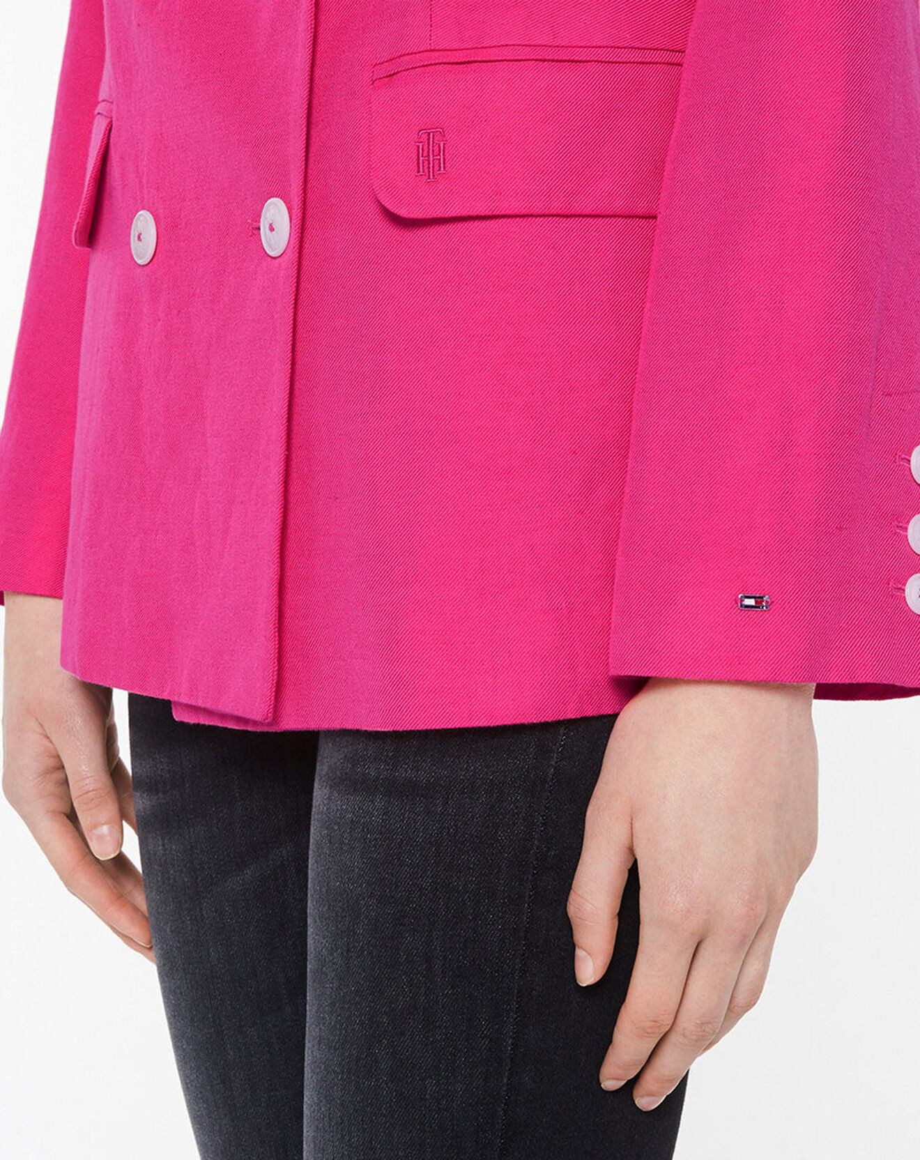 Tommy Hilfiger Blazer en Lin mélangé rose