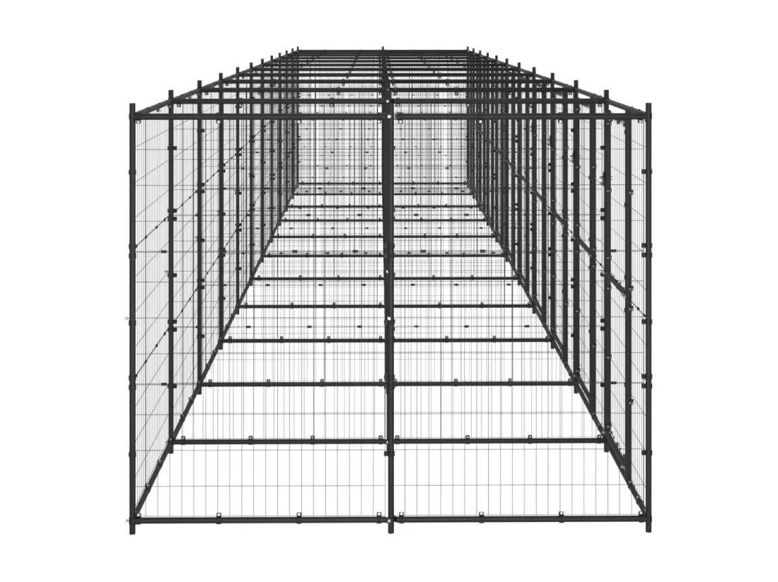 Chenil extérieur cage enclos 1210 x 220 x 180 cm 02_0000367