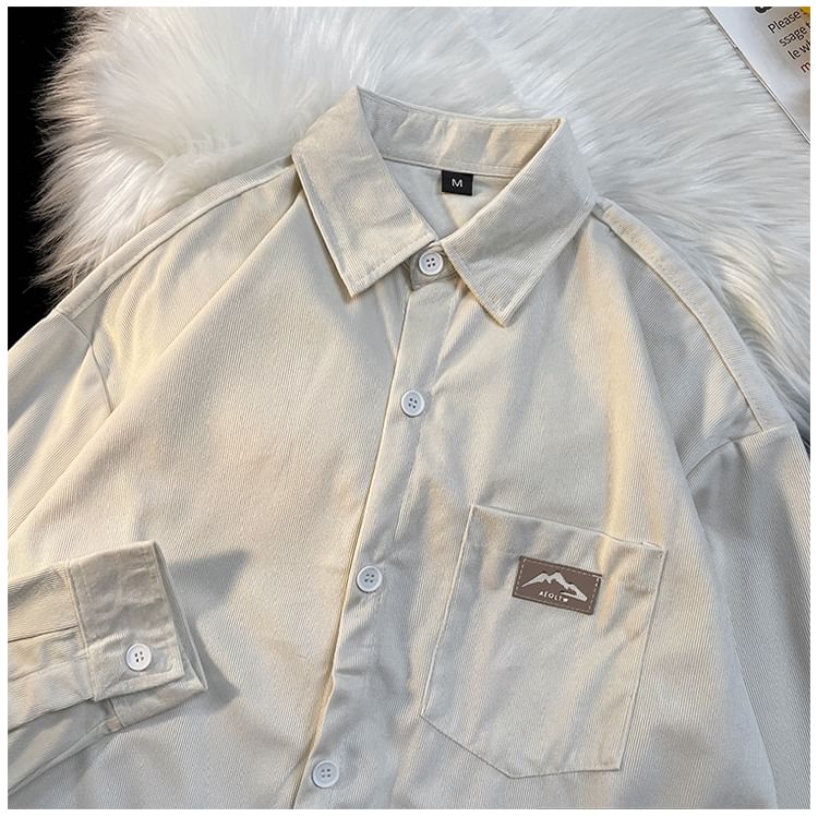 Mimiyox - Corduroy overhemd met lange mouwen en zakken