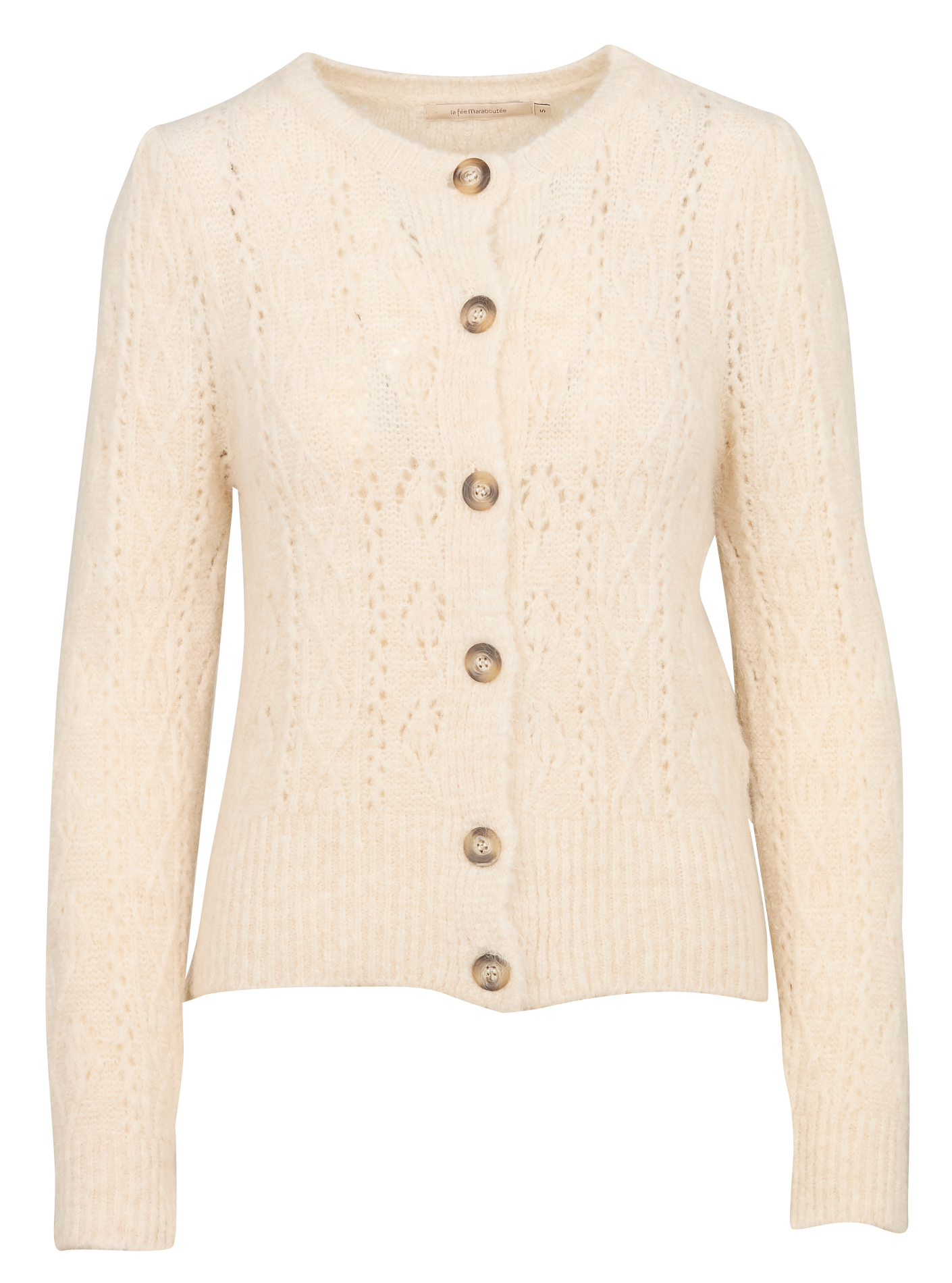 Gilet col rond| Blanc