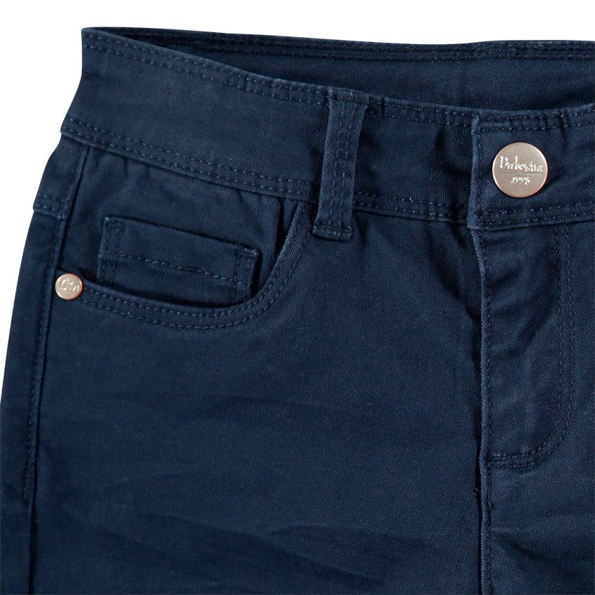 Pantalon en twill surteint effet crinkle - Bleu marine