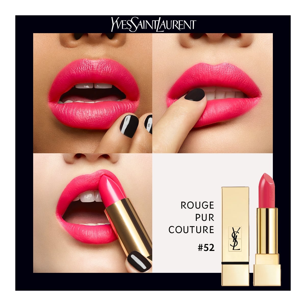YVES SAINT LAURENT Rouge Pur Couture Rouge à Lèvres Satiné Longue Tenue et Confort