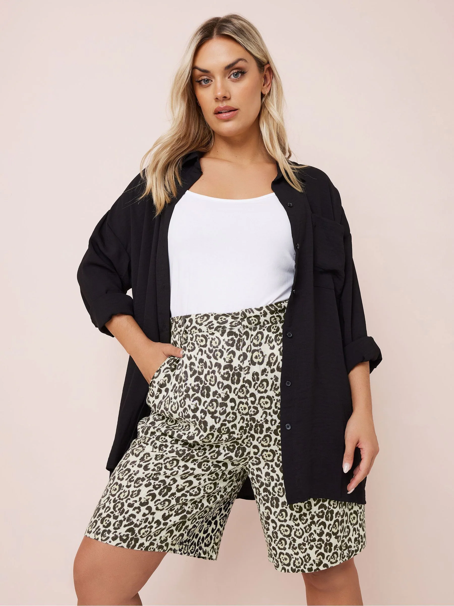 Yours Curve - Linnen bermudashort