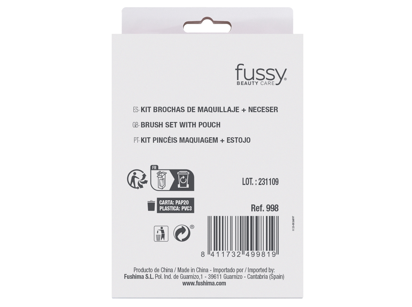 KIT MAQUILHAGEM FUSSY PINCÉIS
