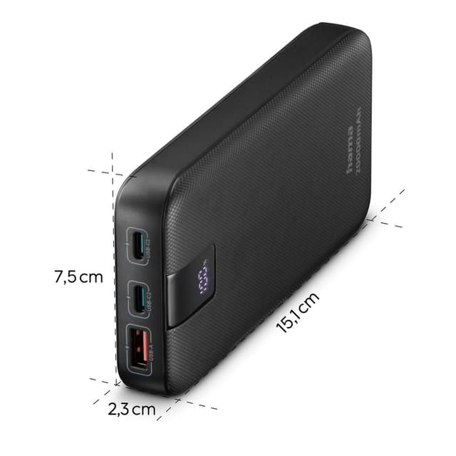 Hama Powerbank PD 20000mAh 2xUSB-C+1xUSB-A Anthracite